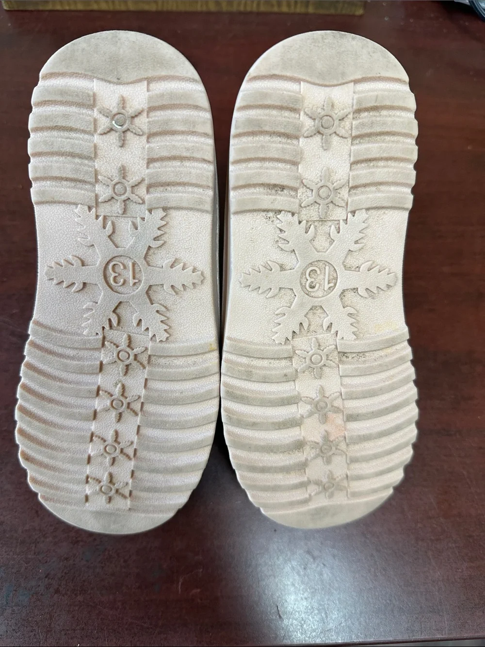 ##128, Size 13, White Mountain Kids Plush Ankle Boots in Light Pink Beige